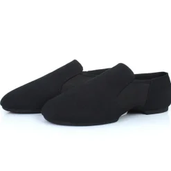 Women's Red Canvas Jazz Dance Shoes – Soft Sole Slip-On Ballet Flats for Latin, Modern, and Stage Performances