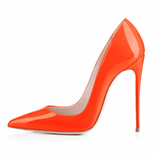 Women's Red Patent Leather High Heel Shoes - Pointed-Toe Stiletto Pumps for Prom, Parties, Weddings, and Formal Events
