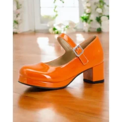 Women's Retro Patent Faux Leather Green Mary Jane Heels – Chunky Block Heel Platform Pumps for Cosplay, Parties & Vintage Fashion