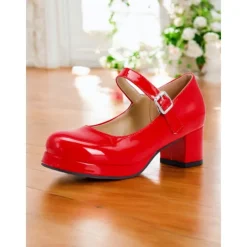 Women's Retro Patent Faux Leather Green Mary Jane Heels – Chunky Block Heel Platform Pumps for Cosplay, Parties & Vintage Fashion
