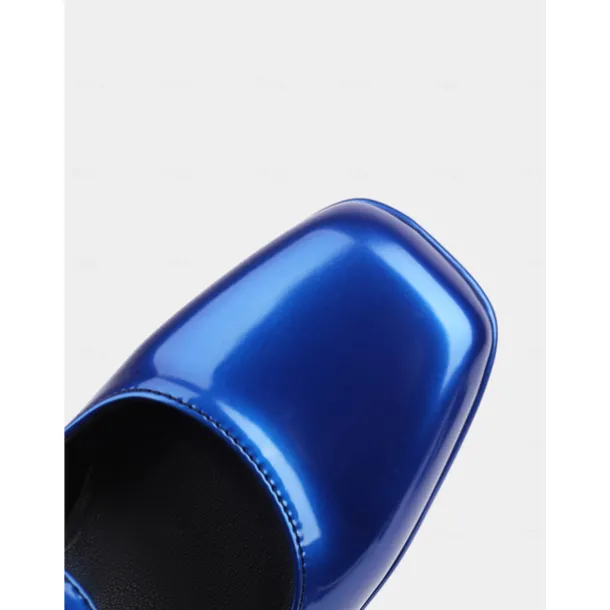 Women's Retro Patent Faux Leather Chunky Mary Jane Pumps with Double Strap – Fashion Block Heel Shoes for Vintage-Inspired Party or Casual Outfits