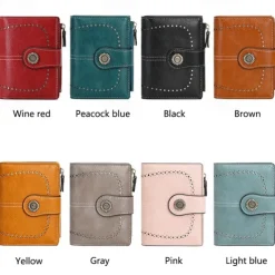 Women's RFID Blocking Faux Leather Wallet – Large Capacity Vintage Bifold Clutch Purse with Zipper Coin Pocket for Everyday & Travel Use