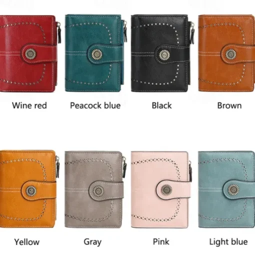 Women's RFID Blocking Faux Leather Wallet – Large Capacity Vintage Bifold Clutch Purse with Zipper Coin Pocket for Everyday & Travel Use