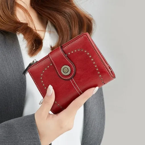 Women's RFID Blocking Faux Leather Wallet – Large Capacity Vintage Bifold Clutch Purse with Zipper Coin Pocket for Everyday & Travel Use