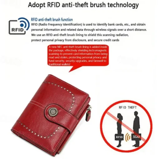 Women's RFID Blocking Faux Leather Wallet – Large Capacity Vintage Bifold Clutch Purse with Zipper Coin Pocket for Everyday & Travel Use