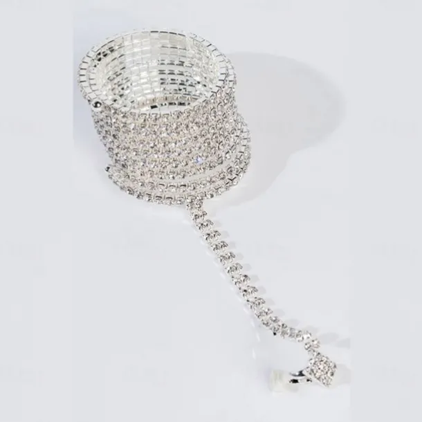 Women's Ring Bracelet / Slave bracelet Classic Precious Fashion Luxury Rhinestone Bracelet Jewelry Silver / Gold For Gift Engagement Club