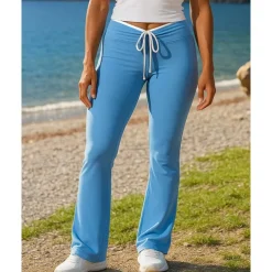 Women's Running Pants Flared Pants Elastic Waistband Pants / Trousers Sports & Outdoor Casual Breathable Quick Dry Lightweight Tennis Golf Running Regular Fit Sportswear Activewear Solid Colored