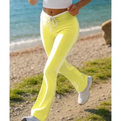 Women's Running Pants Flared Pants Elastic Waistband Pants / Trousers Sports & Outdoor Casual Breathable Quick Dry Lightweight Tennis Golf Running Regular Fit Sportswear Activewear Solid Colored