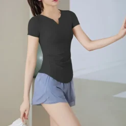 Women's Running Shirt Short Sleeve Tee Tshirt Casual Athleisure V Neck Breathable Quick Dry Soft Gym Workout Running Walking Sportswear Activewear Solid Colored Black Light Green Blue