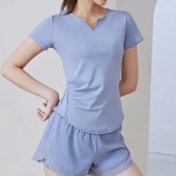 Women's Running Shirt Short Sleeve Tee Tshirt Casual Athleisure V Neck Breathable Quick Dry Soft Gym Workout Running Walking Sportswear Activewear Solid Colored Black Light Green Blue