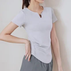 Women's Running Shirt Short Sleeve Tee Tshirt Casual Athleisure V Neck Breathable Quick Dry Soft Gym Workout Running Walking Sportswear Activewear Solid Colored Black Light Green Blue