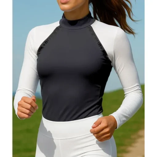 Women's Running Shirt Tennis Shirt Slim Long Sleeve Tee Tshirt Breathable Quick Dry Lightweight Tennis Golf Running Sportswear Activewear Color Block Black Pink Blue