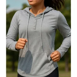 Women's Running Shirt Tennis Shirt Buttons Long Sleeve Tee Tshirt Breathable Quick Dry Lightweight Tennis Golf Running Sportswear Activewear Solid Colored Black White Gray
