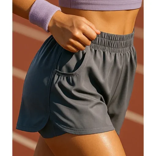 Women's Running Shorts Elastic Waistband Shorts Sports & Outdoor Casual Breathable Quick Dry Lightweight Elastic Tennis Golf Running Regular Fit Sportswear Activewear Solid Colored Black Pink Purple