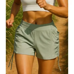 Women's Running Shorts Elastic Waistband Shorts Sports & Outdoor Casual Breathable Quick Dry Lightweight Tennis Golf Running Regular Fit Sportswear Activewear Solid Colored Black Purple Green