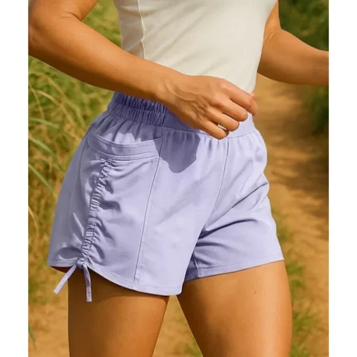 Women's Running Shorts Elastic Waistband Shorts Sports & Outdoor Casual Breathable Quick Dry Lightweight Tennis Golf Running Regular Fit Sportswear Activewear Solid Colored Black Purple Green