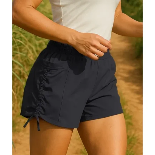 Women's Running Shorts Elastic Waistband Shorts Sports & Outdoor Casual Breathable Quick Dry Lightweight Tennis Golf Running Regular Fit Sportswear Activewear Solid Colored Black Purple Green