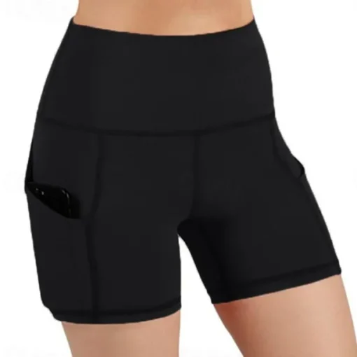 Women's Running Shorts Gym Shorts Side Pockets with Phone Pocket Bottoms Athletic Athleisure Tummy Control Butt Lift Breathable Quick Dry Soft Fitness Gym Workout Marathon Sportswear Activewear Solid