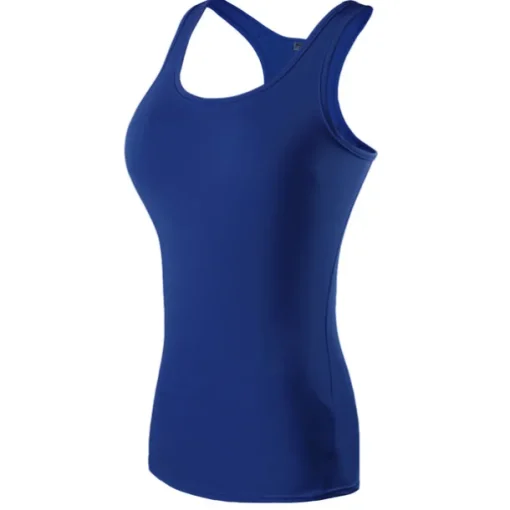Women's Running Tank Top Compression Tank Top Racerback Sleeveless Base Layer Athletic Spandex Breathable Quick Dry Gym Workout Running Jogging Sportswear Activewear Solid Colored Black / Orange Neon