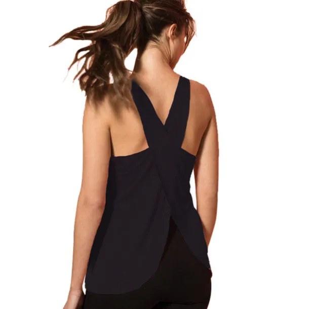 Women's Running Tank Top Open Back Cross Back Sleeveless Top Athleisure Breathable Quick Dry Lightweight Yoga Fitness Gym Workout Sportswear Activewear Solid Colored Coral Purple White