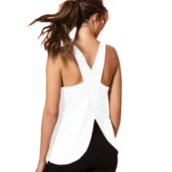 Women's Running Tank Top Open Back Cross Back Sleeveless Top Athleisure Breathable Quick Dry Lightweight Yoga Fitness Gym Workout Sportswear Activewear Solid Colored Coral Purple White