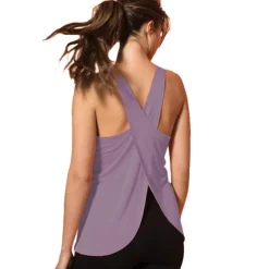 Women's Running Tank Top Open Back Cross Back Sleeveless Top Athleisure Breathable Quick Dry Lightweight Yoga Fitness Gym Workout Sportswear Activewear Solid Colored Coral Purple White