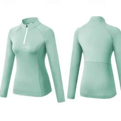 Women's Running T-Shirt Zipper Long Sleeve Zip Top Casual Athleisure Fall Breathable Quick Dry Soft Gym Workout Running Walking Sportswear Activewear Solid Colored Black Pink Burgundy