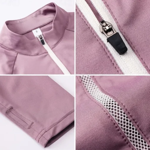 Women's Running T-Shirt Zipper Long Sleeve Zip Top Casual Athleisure Fall Breathable Quick Dry Soft Gym Workout Running Walking Sportswear Activewear Solid Colored Black Pink Burgundy