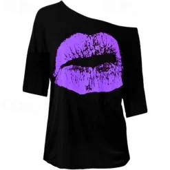 Women's 80s Costumes Outfit 1980s T-Shirts Accessories Set Tee Tutu Skirt Earrings Necklace Bracelets Fishnet Gloves Legwarmers Headband 8 Pcs