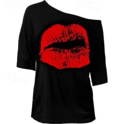 Women's 80s Costumes Outfit 1980s T-Shirts Accessories Set Tee Tutu Skirt Earrings Necklace Bracelets Fishnet Gloves Legwarmers Headband 8 Pcs