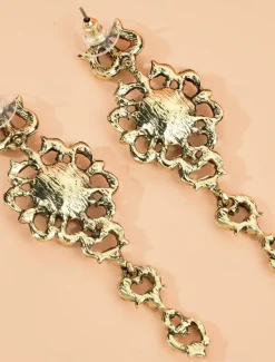 Women's 1920s Gatsby Drop Earrings - Vintage Black Crystal Dangle Earrings with Rhinestones for Roaring Twenties Themed Parties