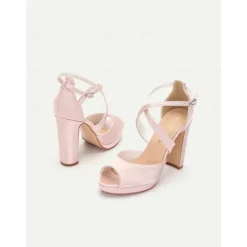 Women's 1950s Vintage Wine Red Chunky High Heel Sandals with Crisscross Straps – Elegant Peep Toe Platform Shoes for Weddings, Parties, and Formal Events