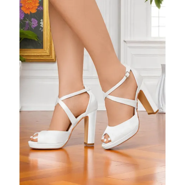 Women's 1950s Vintage Wine Red Chunky High Heel Sandals with Crisscross Straps – Elegant Peep Toe Platform Shoes for Weddings, Parties, and Formal Events