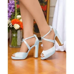 Women's 1950s Vintage Wine Red Chunky High Heel Sandals with Crisscross Straps – Elegant Peep Toe Platform Shoes for Weddings, Parties, and Formal Events