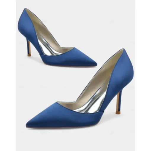 Women's Satin Pointed-Toe Stiletto Heels - Elegant High Heels for Evening Events, Parties, and Weddings