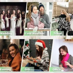 Women's Scarf Pashmina Shawls and Wraps for Evening Dress Wedding Bridesmaid Gift Soft Large Scarves