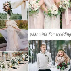 Women's Scarf Pashmina Shawls and Wraps for Evening Dress Wedding Bridesmaid Gift Soft Large Scarves