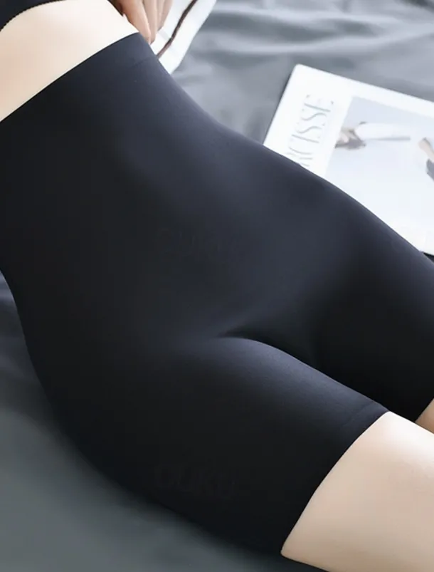 Women's Scrunch Butt Shorts Shapewear Plain High Waist Short Black Home Outfits