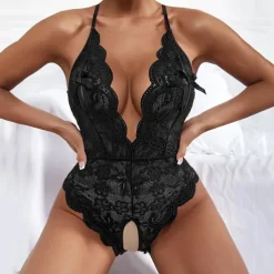 Women's Sexy Bodies Teddies & Bodysuits 1 PCS Flower Hot Soft Valentine's Day Bed Spandex Halter Neck Lace Jacquard Summer Spring Home Outfits