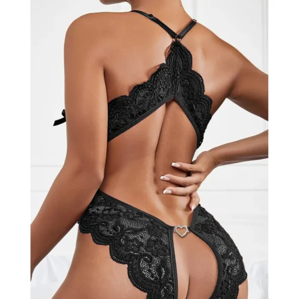 Women's Sexy Bodies Teddies & Bodysuits 1 PCS Flower Hot Soft Valentine's Day Bed Spandex Halter Neck Lace Jacquard Summer Spring Home Outfits