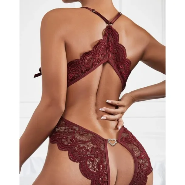 Women's Sexy Bodies Teddies & Bodysuits 1 PCS Flower Hot Soft Valentine's Day Bed Spandex Halter Neck Lace Jacquard Summer Spring Home Outfits