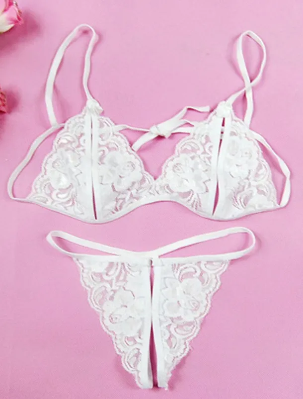 Women's Sexy Lingerie Lingerie Set Pure Color Lovers Hot Home Valentine's Day Bed Lace Breathable Straps Sleeveless Backless Summer Spring Home Outfits