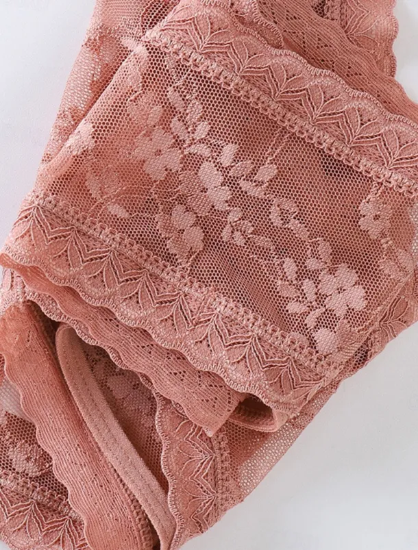 Women's Sexy Lingerie Panties Pure Color Lovers Hot Home Valentine's Day Bed Lace Breathable Hole Summer Spring Home Outfits