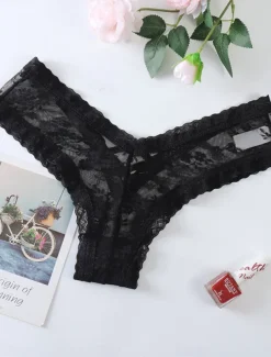 Women's Sexy Lingerie Panties Pure Color Lovers Hot Home Valentine's Day Bed Lace Breathable Hole Summer Spring Home Outfits