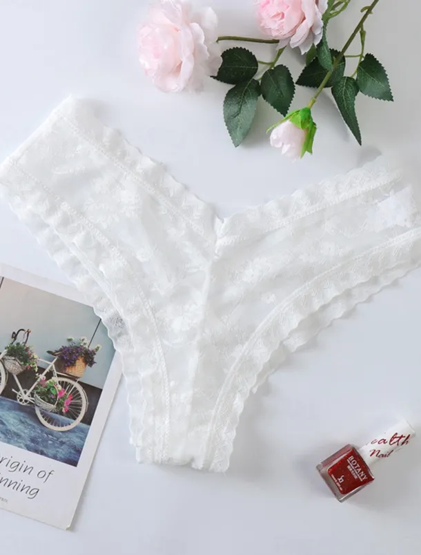 Women's Sexy Lingerie Panties Pure Color Lovers Hot Home Valentine's Day Bed Lace Breathable Hole Summer Spring Home Outfits