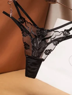 Women's Sexy Lingerie Panties Flower Lovers Hot Comfort Home Valentine's Day Bed Nylon Breathable Embroidery Hole Summer Spring Home Outfits