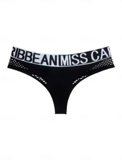 Women's Sexy Lingerie Panties Letter Lovers Hot Comfort Home Valentine's Day Bed Nylon Breathable Hole Summer Spring Home Outfits