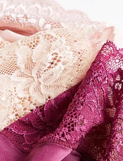 Women's Sexy Lingerie Panties Pure Color Lovers Hot Home Valentine's Day Bed Ice Silk Breathable Hole Summer Spring Home Outfits