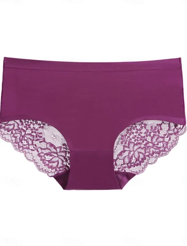 Women's Sexy Lingerie Panties Pure Color Lovers Hot Home Valentine's Day Bed Ice Silk Breathable Hole Summer Spring Home Outfits