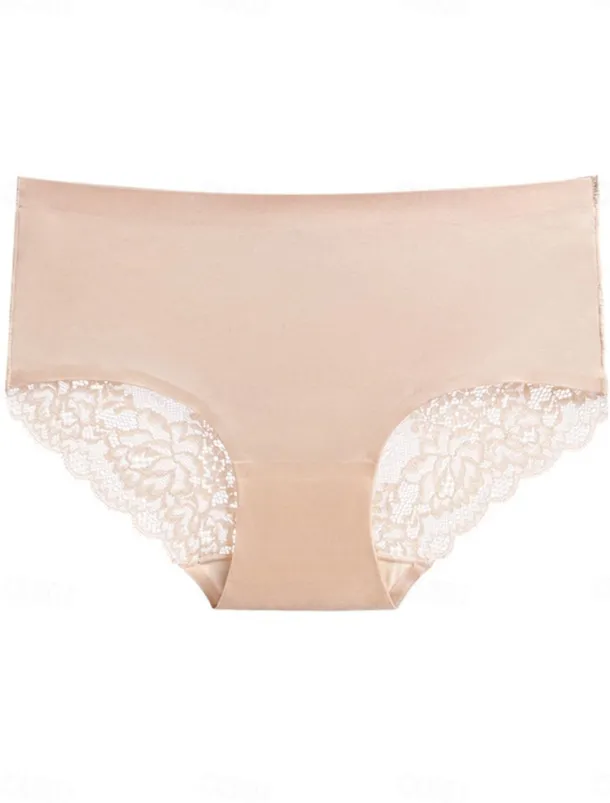 Women's Sexy Lingerie Panties Pure Color Lovers Hot Home Valentine's Day Bed Ice Silk Breathable Hole Summer Spring Home Outfits